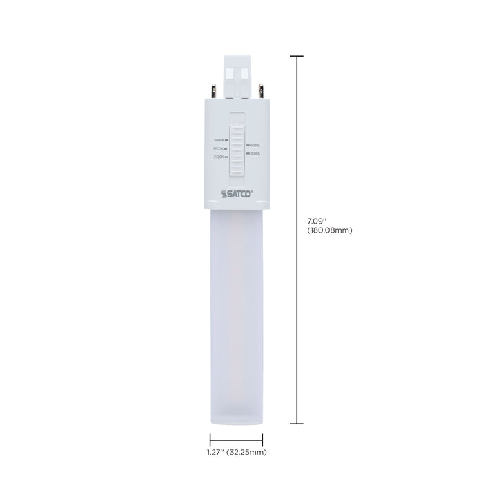 SATCO/NUVO 6W LED PL 2-Pin Gx23 Base CCT Selectable 2700K/3000K/3500K/4000K/5000K 120-277V Type B Ballast Bypass (S28730)