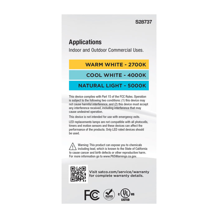 SATCO/NUVO 20W LED A21 High Lumen CCT Selectable 2700K/4000K/5000K 2760Lm/3020Lm/2860Lm 80 CRI 120-277V E26 Base (S28737)