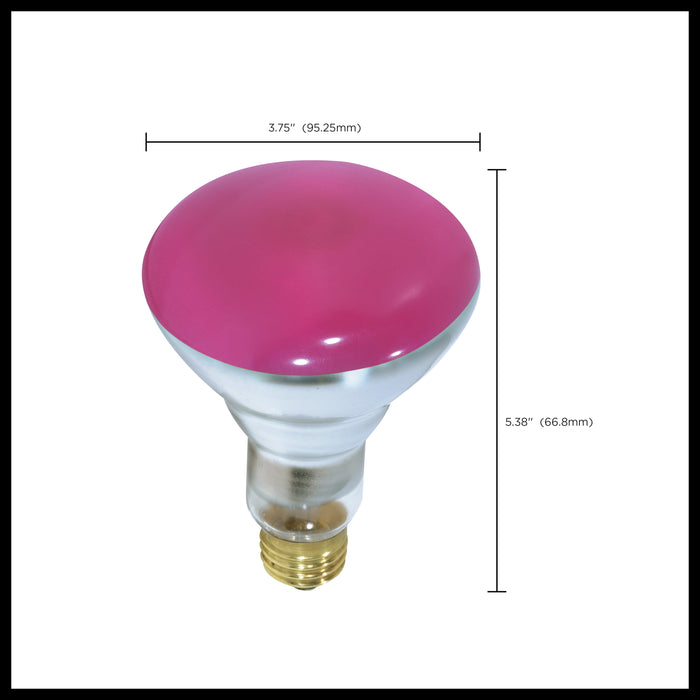 SATCO/NUVO 75W BR30 Incandescent Pink 2000 Hours Medium Base 130V (S3213)