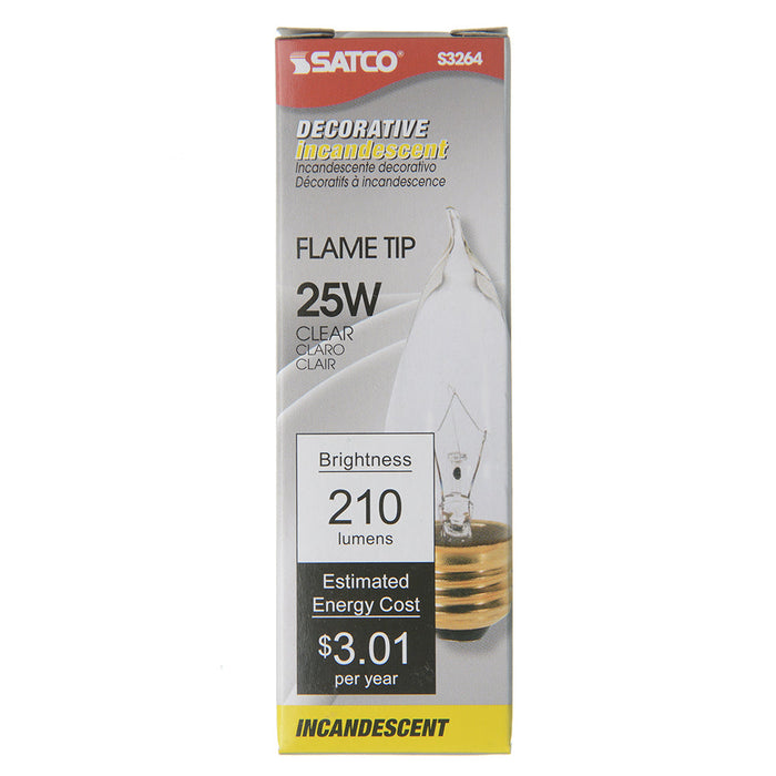 SATCO/NUVO 25CA10 25W CA10 Incandescent Clear 1500 Hours 210Lm Medium Base 120V 2700K (S3264)