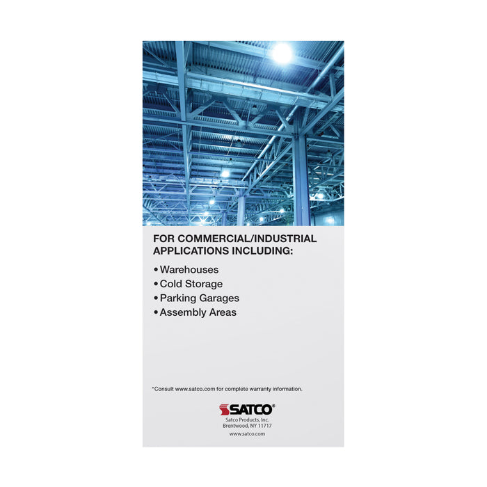 SATCO/NUVO 80W/100/130W Wattage Selectable LED Hi-Bay Type B Ballast Bypass Mogul Extended 5000K 100V-277V 250W-400W Metal Halide Replacement (S33115)