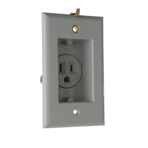 Pass And Seymour Receptacle Recessed 15A/125V Gray With Plate (S3713GRY)