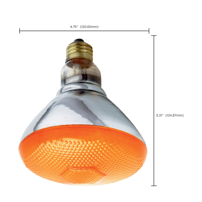 SATCO/NUVO 100W BR38 Amber 120V 100W BR38 Incandescent Amber 2000 Hours Medium Base 120V (S4425)