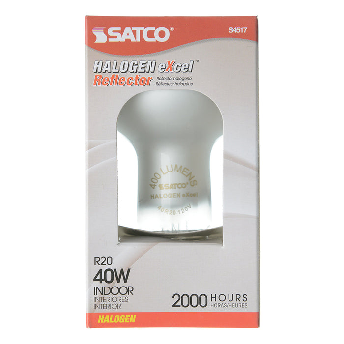 SATCO/NUVO 40R20/FL/HAL 120V 40W 120V Halogen R20 Reflector Flood (S4517)