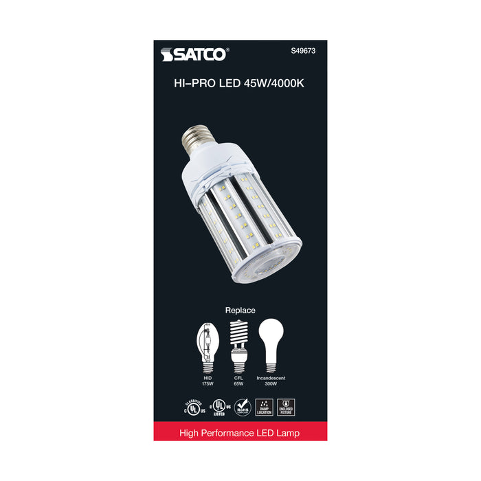 SATCO/NUVO 45W LED HID Replacement 4000K Extended Mogul Base Type B Ballast Bypass Economy Hi-Pro (S49673)