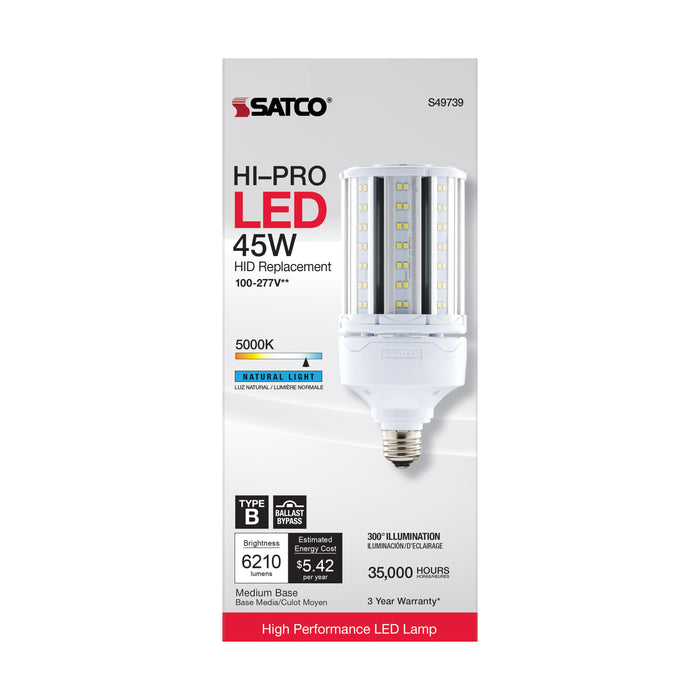 SATCO/NUVO 45W LED HID Replacement 80 CRI 5000K Medium Base Economy Hi-Pro (S49739)