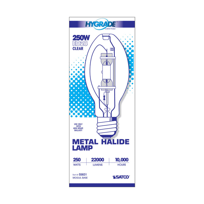 SATCO/NUVO HyGrade 250W Metal Halide HID Mogul Base ED28 Clear 65 CRI 4000K (S5831)