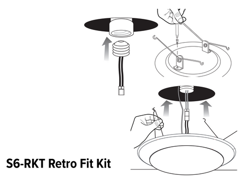 GM Lighting S6 Series Retrofit Kit Includes Hardware And Screw-In 120V Adapter (S6-RKT)