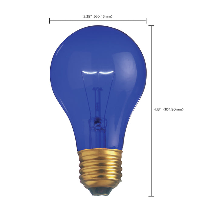 SATCO/NUVO 25W A19 Incandescent Transparent Blue 2000 Hours Medium Base 130V (S6082)