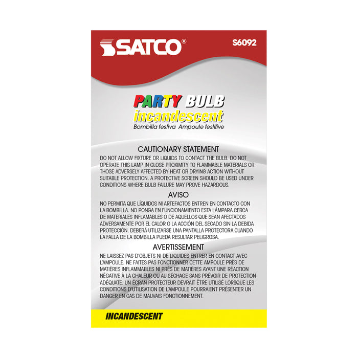 SATCO/NUVO 25W A19 Incandescent Ceramic Blue 1000 Hours 80Lm Medium Base 130V (S6092)