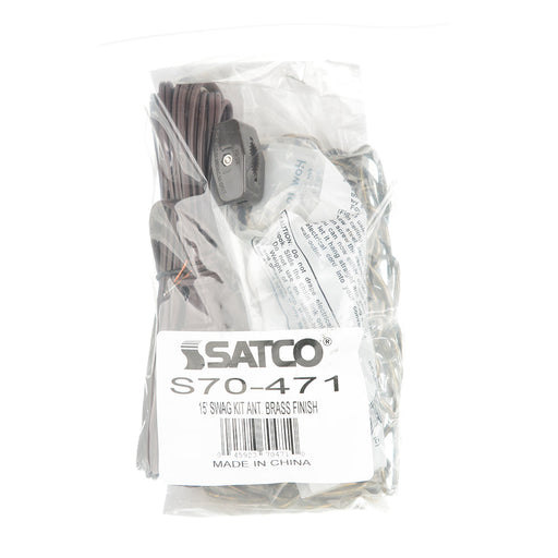 SATCO/NUVO Swag Lite Kit 15 Foot Antique Brass Finish (S70-471)