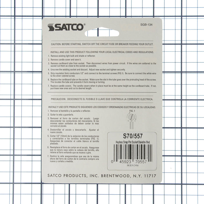 SATCO/NUVO Keyless Snap-In Medium Base Socket (S70-557)
