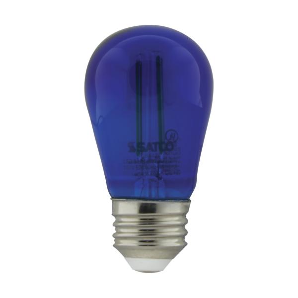 SATCO/NUVO 1W S14 LED Filament Blue Transparent Glass Bulb E26 Base 120V Non-Dimmable Pack Of 4 (S8023)