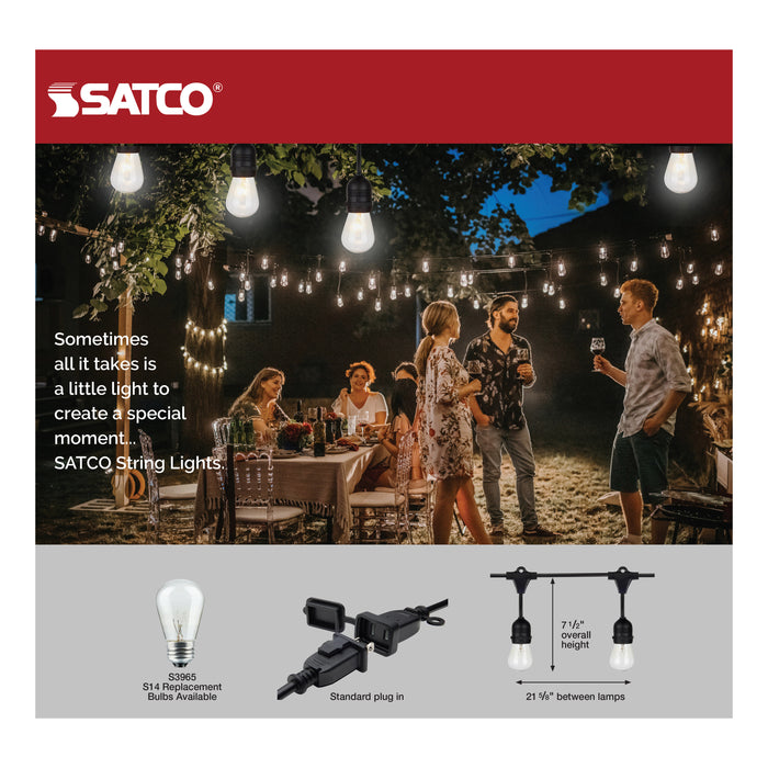 SATCO/NUVO 24 Foot Incandescent String Light Includes 12-S14 Bulbs 120V (S8035)