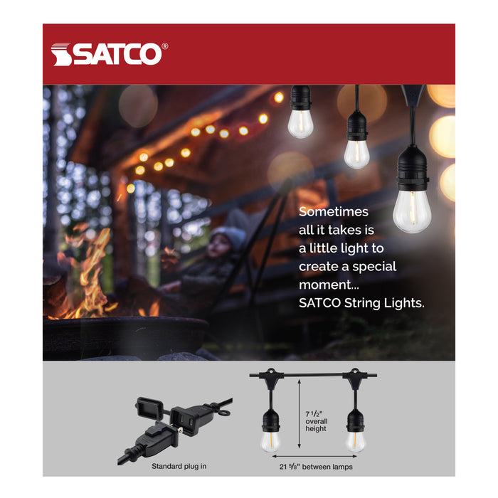 SATCO/NUVO 2 Pack 24 Foot LED String Light Includes 12-S14 Bulbs 2000K 120V (S8037)