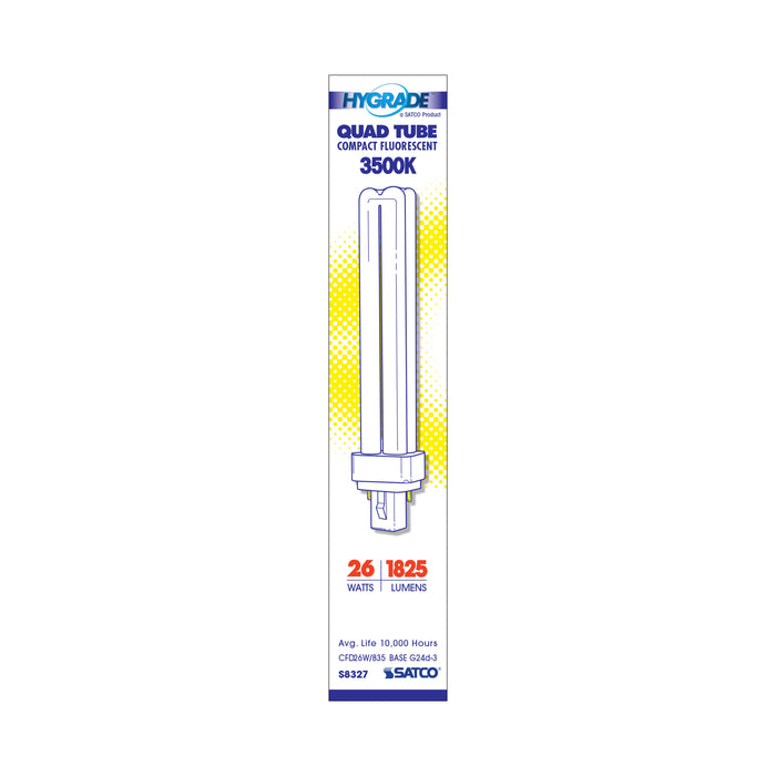 SATCO/NUVO HyGrade 26W Pin-Based Compact Fluorescent 3500K 82 CRI G24D-3 Base (S8327)