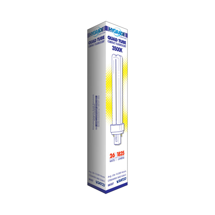 SATCO/NUVO HyGrade 26W Pin-Based Compact Fluorescent 3500K 82 CRI G24D-3 Base (S8327)
