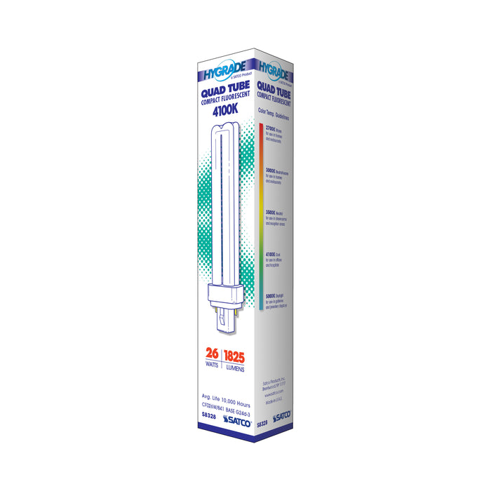 SATCO/NUVO HyGrade 26W Pin-Based Compact Fluorescent 4100K 82 CRI G24D-3 Base (S8328)