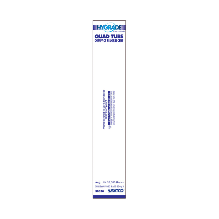 SATCO/NUVO HyGrade 26W Pin-Based Compact Fluorescent 3000K 82 CRI G24Q-3 4-Pin Base (S8338)