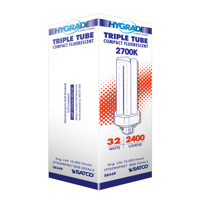 SATCO/NUVO HyGrade 32W Pin-Based Compact Fluorescent 2700K 82 CRI GX24Q-3 4-Pin Base (S8349)