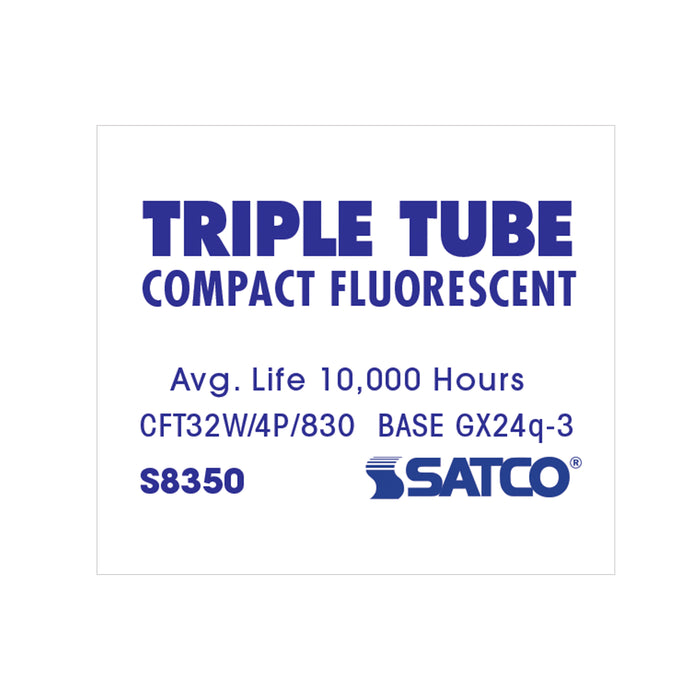 SATCO/NUVO HyGrade 32W Pin-Based Compact Fluorescent 3000K 82 CRI GX24Q-3 4-Pin Base (S8350)