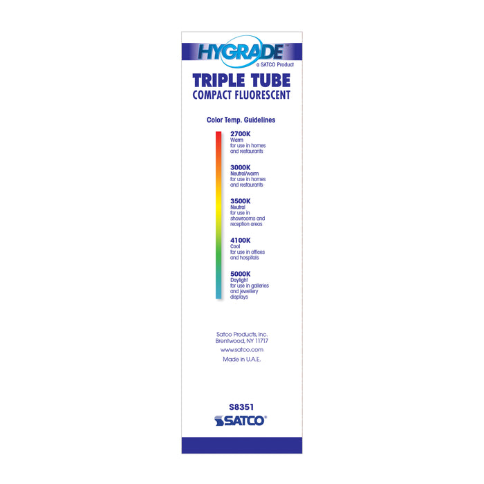 SATCO/NUVO HyGrade 32W Pin-Based Compact Fluorescent 3500K 82 CRI GX24Q-3 4-Pin Base (S8351)