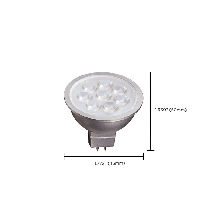 SATCO/NUVO 6.5MR16/LED/40'/30K/12V/90CRI 6.5W LED MR16 LED 3000K 40 Degree Beam Spread GU5.3 Base 12V AC/DC (S9616)