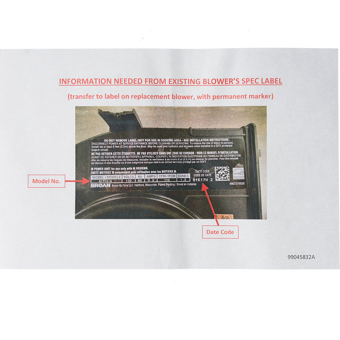 Broan-NuTone Blower (S97019918)