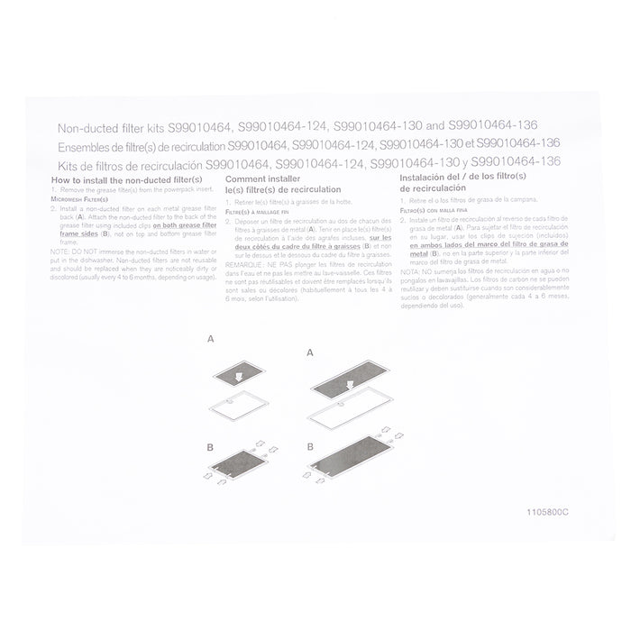 Broan-NuTone Service Filter Charcoal With Clips F/PM 24N (S99010464-124)