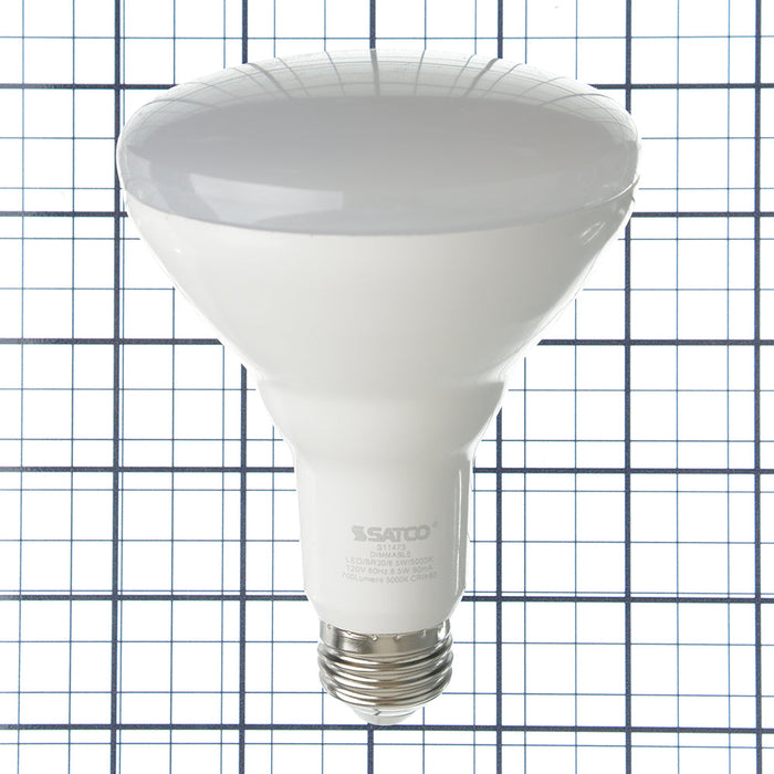 SATCO/NUVO 8.5W BR30 LED 5000K 80 CRI Medium Base 120V Dimmable 6-Pack (S11473)