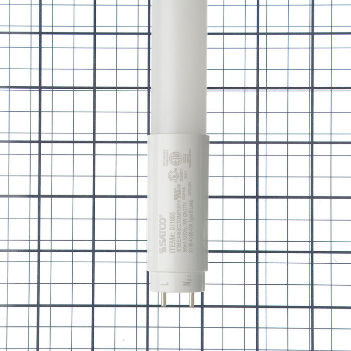 SATCO/NUVO 4 Foot LED T8 Lamp 15W CCT Selectable 3000K/3500K/4000K/5000K/6500K 120-277V 160 Degree Beam Angle 83 CRI G13 Base (S11665)