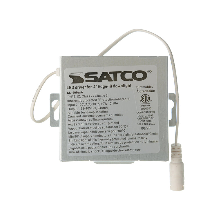 SATCO/NUVO 10W LED Direct Wire Downlight Edge-Lit 4 Inch CCT Selectable 2700K/3000K/3500K/4000K/5000K 120V Dimmable Square Remote Driver Black (S11876)