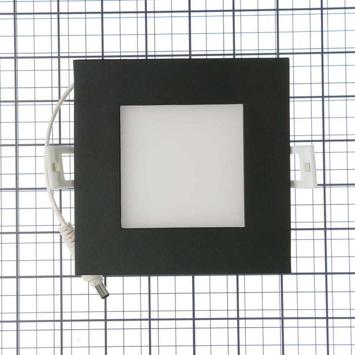 SATCO/NUVO 10W LED Direct Wire Downlight Edge-Lit 4 Inch CCT Selectable 2700K/3000K/3500K/4000K/5000K 120V Dimmable Square Remote Driver Black (S11876)