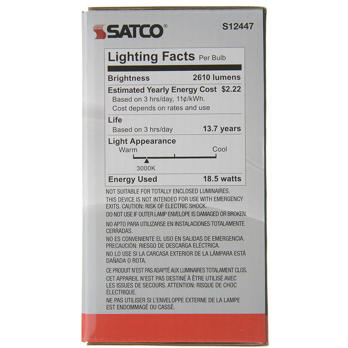 SATCO/NUVO 18.5W A21 LED Frost Finish Medium Base 3000K 120V (S12447)