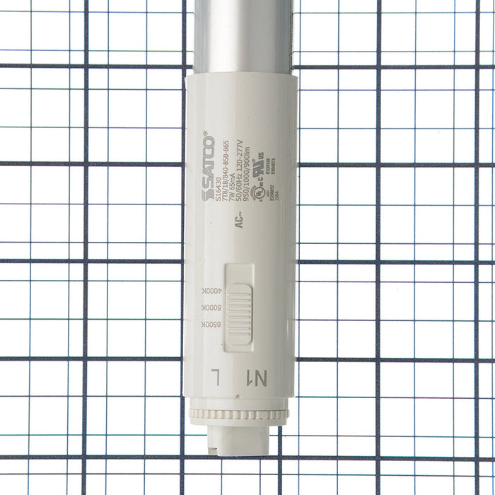 SATCO/NUVO 7W 18 Inch T8 LED CCT Selectable 4000K/5000K/6500K 120-277V Single Or Double Ended Type B Ballast Bypass (S16430)