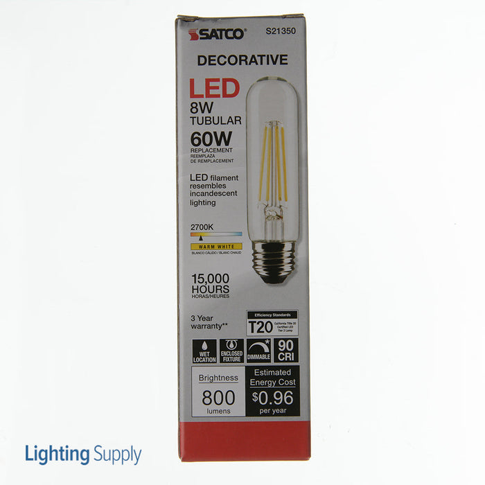 SATCO/NUVO 8W T10 LED Clear Medium Base 90 CRI 2700K 120V (S21350)