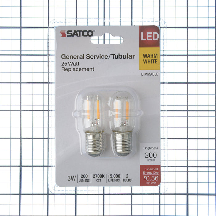 SATCO/NUVO 3W T6.5 LED Clear Intermediate E17 Base 200Lm 2700K (S21859)