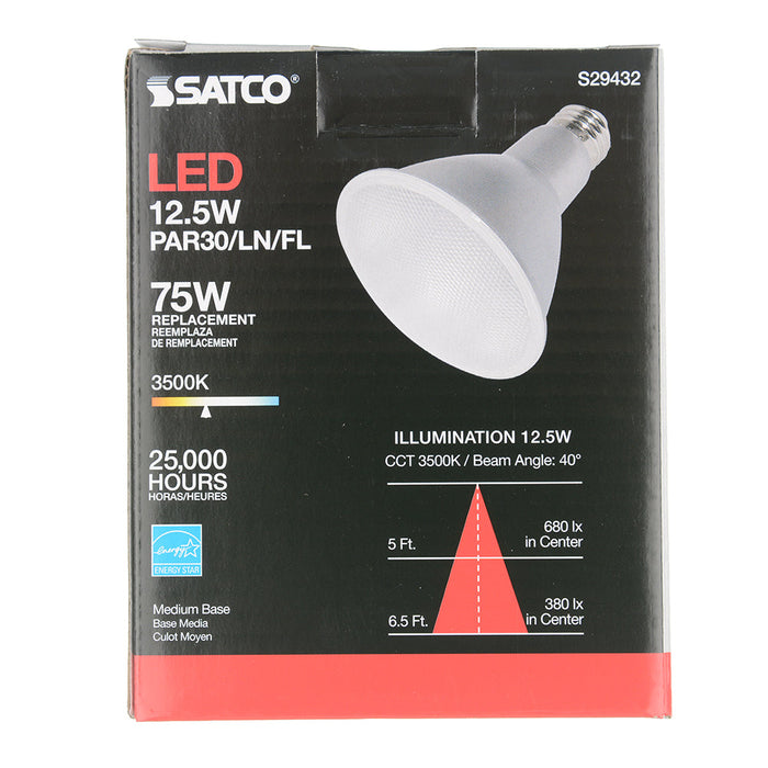 SATCO/NUVO 12.5W PAR30LN LED 3500K 40 Degree Beam Angle Medium Base 120V (S29432)