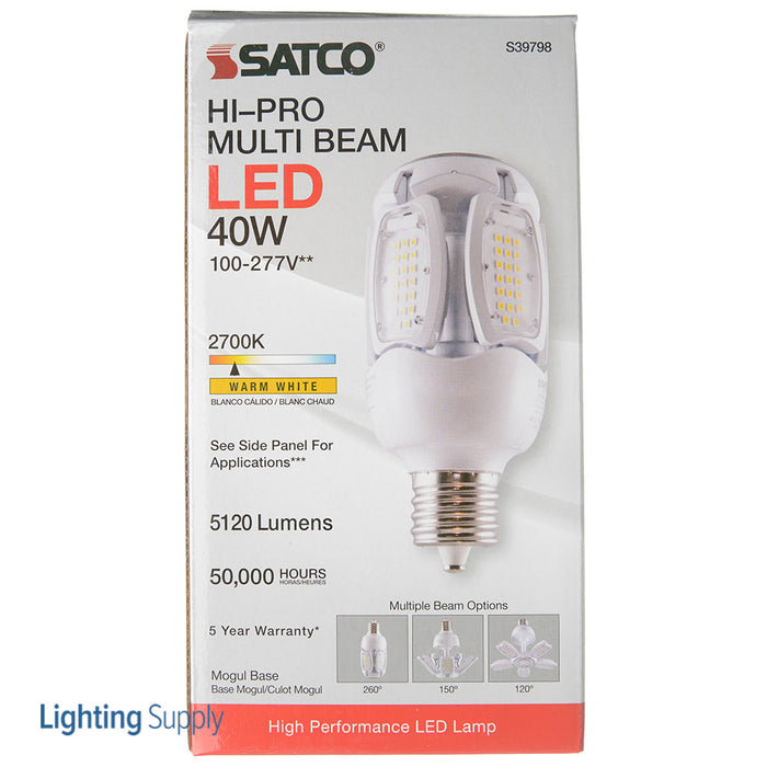 SATCO/NUVO 40W LED HID Replacement 2700K Mogul Extended Base Adjustable Beam Angle 100-277V (S39798)