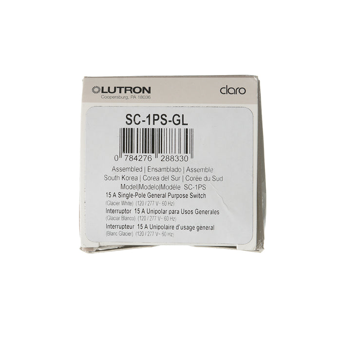 Lutron Diva Designer Style Satin Finish 15A Single-Pole Switch Glacier White (SC-1PS-GL)