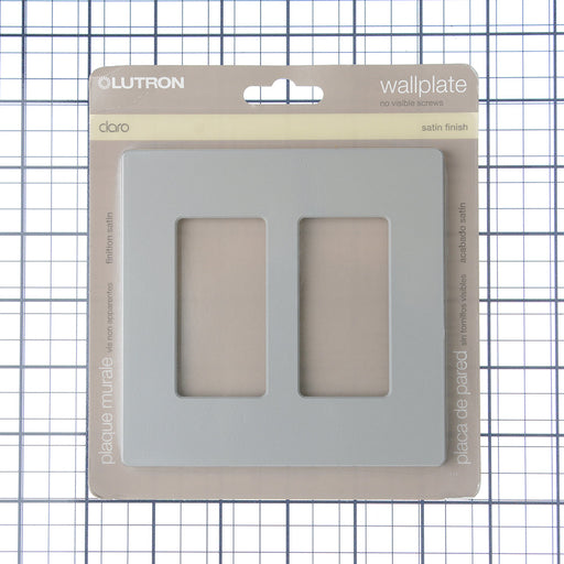 Lutron Claro Screwless Satin Finish Wall Plate 2-Gang 4.75 inch Wide X 4.69 Inch High Pebble (SC-2-PB)