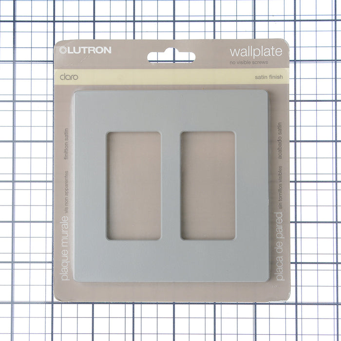 Lutron Claro Screwless Satin Finish Wall Plate 2-Gang 4.75 inch Wide X 4.69 Inch High Pebble (SC-2-PB)