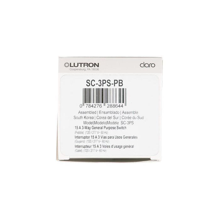 Lutron Diva Designer Style Satin Finish 15A 3-Way Switch Pebble (SC-3PS-PB)