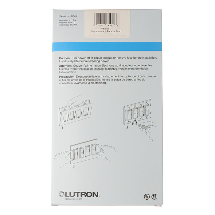 Lutron Satin Wall Plate 4-Gang Biscuit (SC-4-BI)