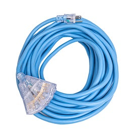 Bergen Extension Cord 50 Foot SJEOW All Weather Triple Tap Lighted End 12/3 Blue (SC501233TOR)
