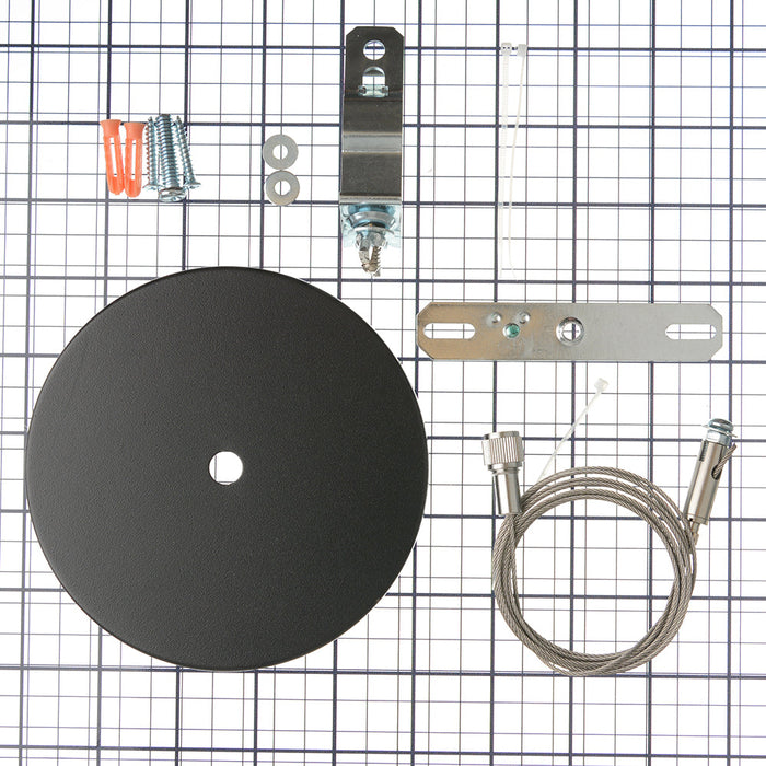 Westgate Manufacturing Adjustable 6 Foot 1/16 Inch Single Suspension Canopy Set With Keyhole End Connector Non-Power Side Black (SCL-CS1-6FT-BK)