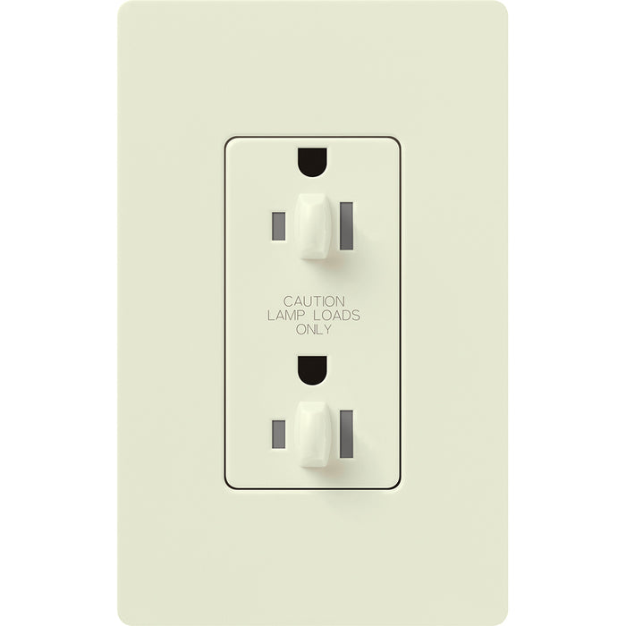 Lutron Satin 15A Receptacle Dual Dimmer Tamper-Resistant Biscuit (SCR-15-DDTR-BI)
