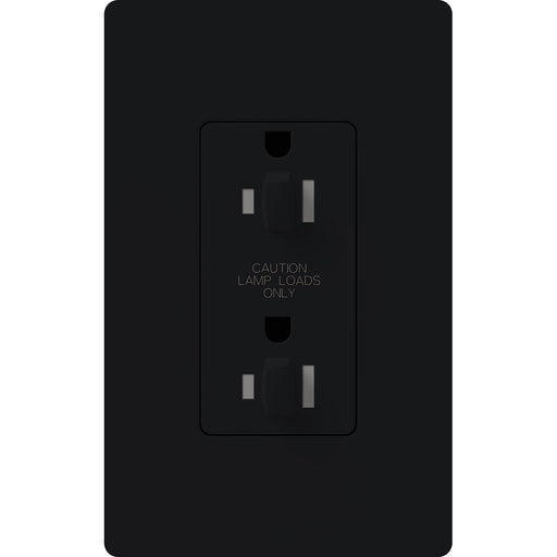 Lutron Satin 15A Receptacle Dual Dimmer Tamper-Resistant Midnight (SCR-15-DDTR-MN)