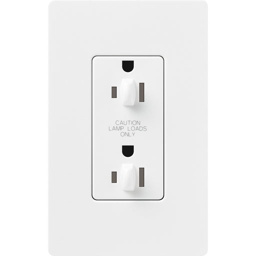 Lutron Satin 15A Receptacle Dual Dimmer Tamper-Resistant Snow (SCR-15-DDTR-SW)