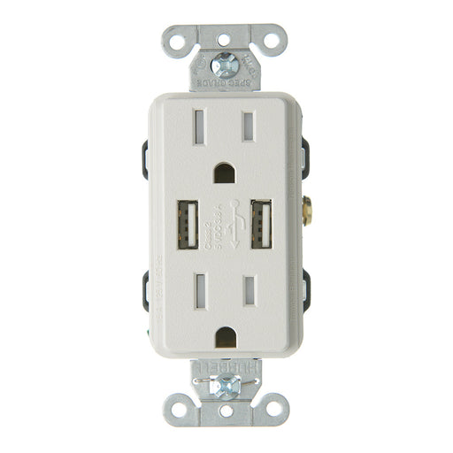 Lutron Claro Designer Tamper-Resistant USB Receptacle 15A Satin Finish Lunar Gray (SCR-15-UBTR-LG)